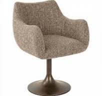Dining chair Aldo brown tweed swivel