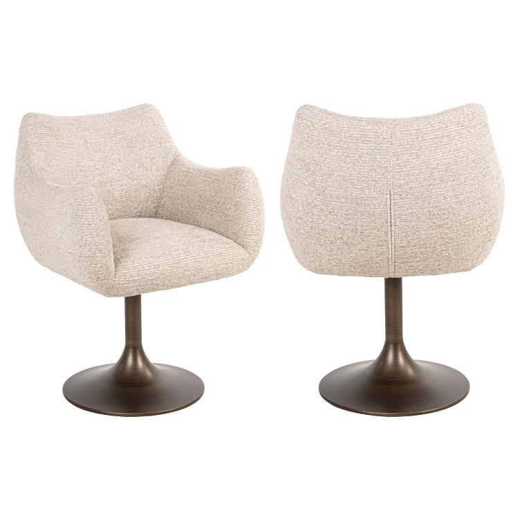 Dining chair Aldo natural linear swivel