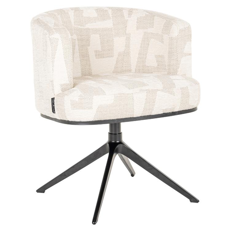 Dining chair Cheyenne beige graffic swivel - 0