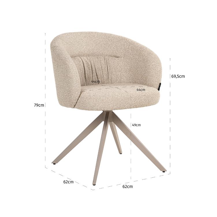 Dining chair Olivia biscotti swivel - 0