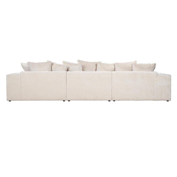 Couch Alcazar 3 Sitzer + Lounge Links/Rechts white chenille (Bergen 900 white chenille) - 0