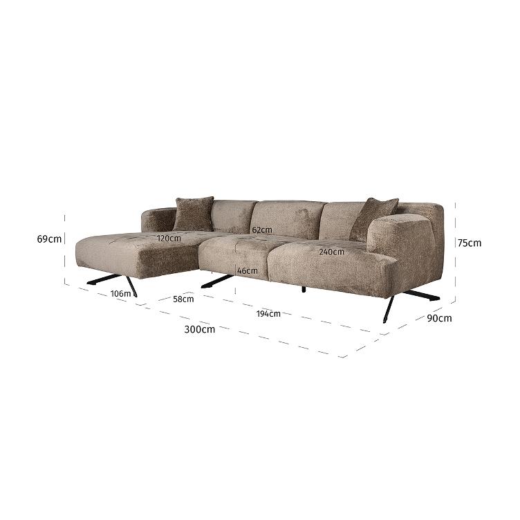 Couch Donovan (Bergen 104 taupe chenille) - 1