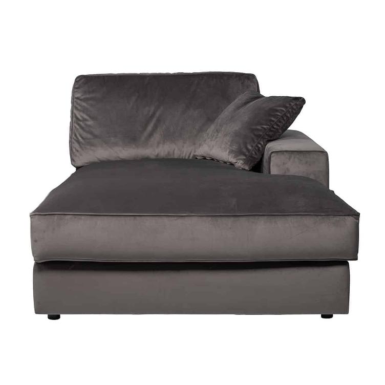 Couch Santos 2,5 Sitzer + Lounge rechts stone velvet - 1