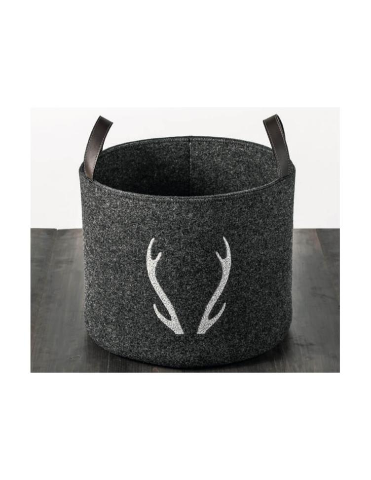Korb aus Wollfilz mit Ledergriff – Antler von Catia Luca