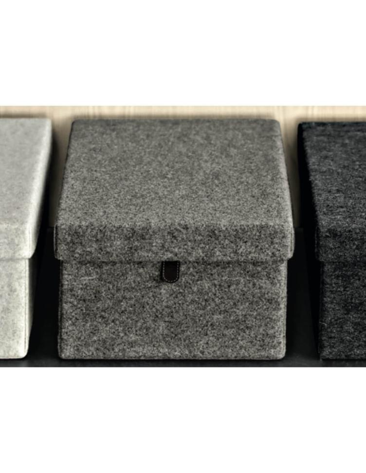 Aufbewahrungsbox aus Wollfilz taupe small box 30x30 H17 - 0