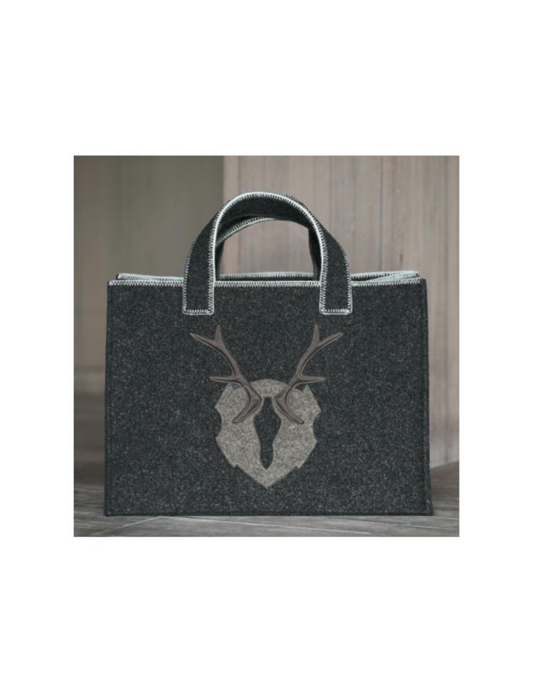 ZERMATT wood holder Anthracite 50x30 H50