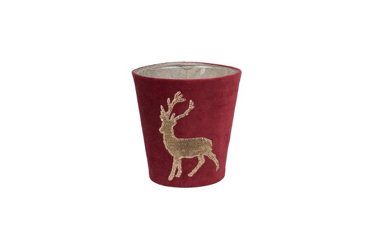 Candle Covers, Funky Deer 150, red