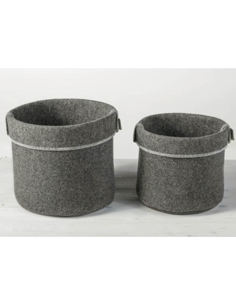 Aufbewahrungskorb aus Wollfilz - Chalet von Catia Luca Taupe