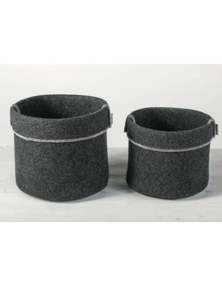 Aufbewahrungskorb aus Wollfilz - Chalet von Catia Luca Anthrazitgrau
