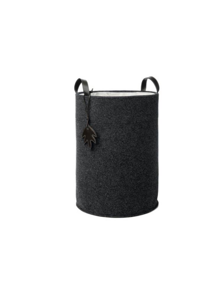 Wäschekorb aus Wollfilz - Basic von Catia Luca anthracitgrau